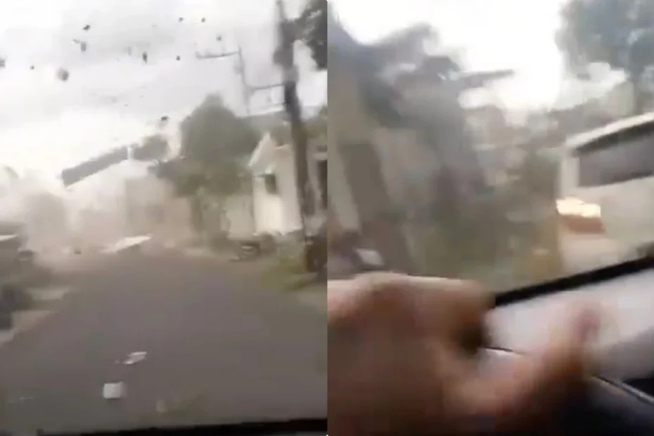 Potężna trąba powietrzna zniszczyła miasto. Ogromne szkody, mieszkańcy uciekali w panice