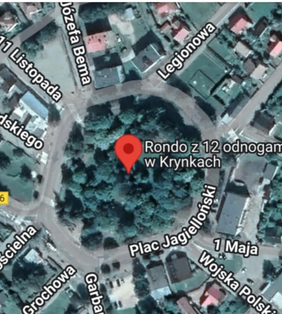 Największe rondo w Polsce Foto:  Rondo w Krynkach – widok z lotu ptaka